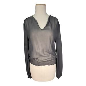 Just Cavalli by Roberto Cavalli Black Sheer Silk Blouse Size 42 Made in Italy